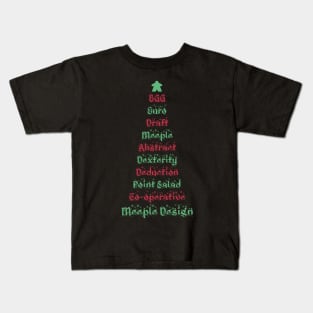 Meeple Design Board Game Category Christmas Tree - Board Games - Gaming Art Kids T-Shirt